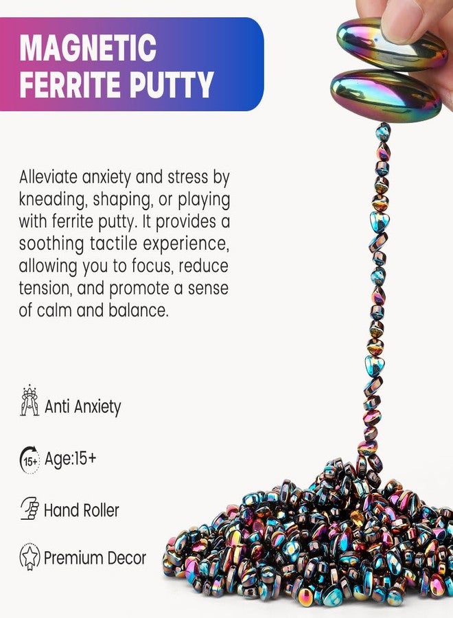Amarlozn Slime Putty Set, Cool Fidget Magnet Ferrite Putty, Magnetic Stones Eggs with Rattle Oval Magnet, Novelty EDC Desk Gadget Slime Putty & Science Kit Gift - Image 3
